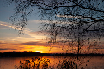 Canvas Print - View on a  beautiful lake in denmark scandinavia