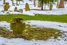 Old Grave Covered By Snow Situated Next To The Bojana Church In Bulgarian Capital Sofia.