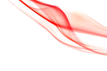 swirling movement of red smoke group, abstract line Isolated on white background