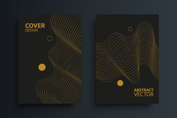 Poster - Cover templates with dynamic waves. Futuristic abstract modern line pattern for your creative graphic design. Vector illustration.