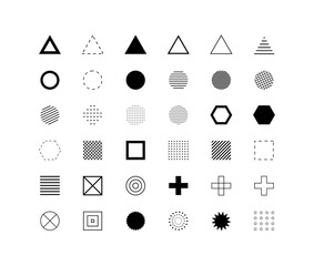 Poster - Set Of Different Geometric Shapes. Design symbols and elements. Vector illustration