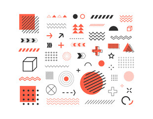 Poster - Set Of Geometric Shapes. Abstract design symbols and elements . Vector illustration