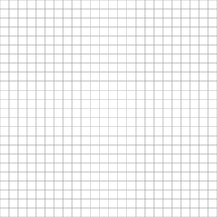 Poster - Graph paper. Seamless pattern. Square grid for design prints. Simple check paper. Blank sheet in cells. Squared grating on white background. Geometric checkered texture for school education. Vector