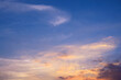 © bigy9950 - Sunbeams breaking through the clouds with blue and orange sky. Hope, prayer concept for background.