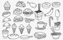 Food Doodles Set. Vector Illustration