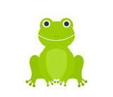 Fototapeta Dinusie - Green frog sitting. Vector illustration