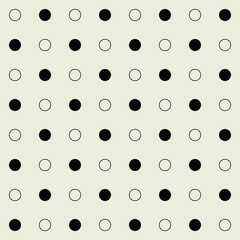 Poster - Checkered circles pattern. Vector monochrome circles.