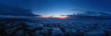 Fototapeta Zachód słońca - evening sunset sky panorama with some clouds. Panorama over clouds