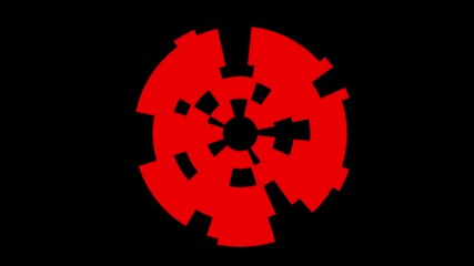 Poster - Rotating circular rendering animation in cyberpunk style. Loops completely. Video footage for editing clips.