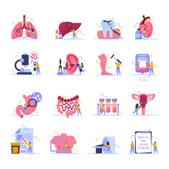 Sticker - Health Checkup Icons Set