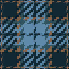 Blue and brown plaid. Tartan pattern for textile, paper and other prints.