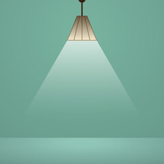 Poster - Light from a pendant lamp. Ceiling lamp on light abstract background. Vector illustration.