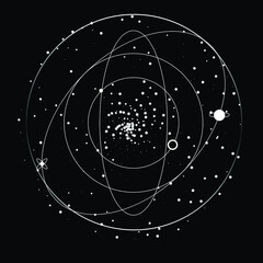 Poster - Abstract vector illustration of the galaxy and space system.