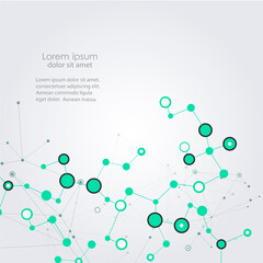 Poster - Circle network connect on white background. Internet technology. Line vector. Web design