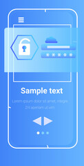 Poster - mobile app protection shield data privacy security concept