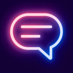 Sticker - Message social media icon in pink neon style