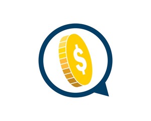 Sticker - Simple bubble chat with money coins inside