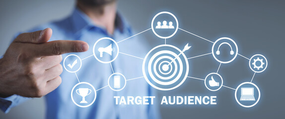 Wall Mural - target audience. business. technology and internet concept