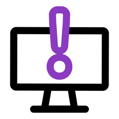 Poster - computer icon. computer with warning. outline vector icon. can use for, icon design element,ui, web, mobile