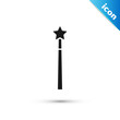 © Oksana - Grey Magic wand icon isolated on white background. Star shape magic accessory. Magical power. Vector