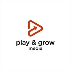Aufkleber - Modern and Minimalist Video Play Icon Logo Design with Right Arrow and Geometric Elements for Multimedia and Technology Branding