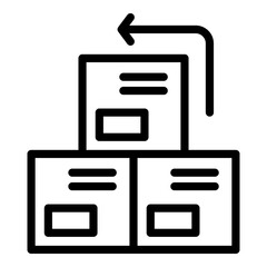 Poster - Return boxes icon. Outline Return boxes vector icon for web design isolated on white background