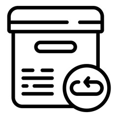 Poster - Return product icon. Outline Return product vector icon for web design isolated on white background