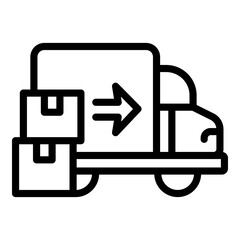 Poster - Tracking delivery van icon. Outline Tracking delivery van vector icon for web design isolated on white background