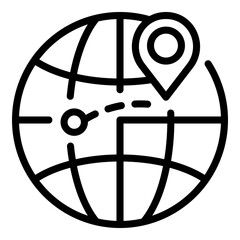 Poster - Global delivery goods icon. Outline Global delivery goods vector icon for web design isolated on white background
