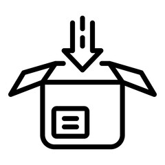 Poster - Open parcel icon. Outline Open parcel vector icon for web design isolated on white background
