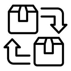 Poster - Parcel replacement icon. Outline Parcel replacement vector icon for web design isolated on white background
