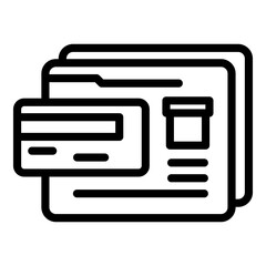 Poster - Online purchase icon. Outline Online purchase vector icon for web design isolated on white background