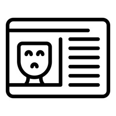 Poster - Sad consumer icon. Outline Sad consumer vector icon for web design isolated on white background