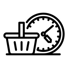 Poster - Shopping time icon. Outline Shopping time vector icon for web design isolated on white background
