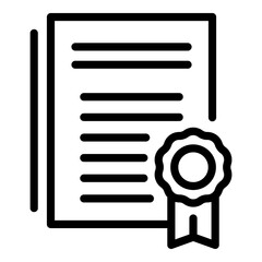 Poster - School diploma icon. Outline School diploma vector icon for web design isolated on white background