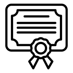 Poster - School certificate icon. Outline School certificate vector icon for web design isolated on white background