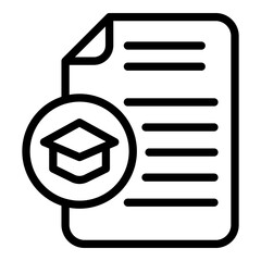Poster - Graduation thesis icon. Outline Graduation thesis vector icon for web design isolated on white background