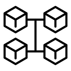 Poster - Blockchain market icon. Outline Blockchain market vector icon for web design isolated on white background