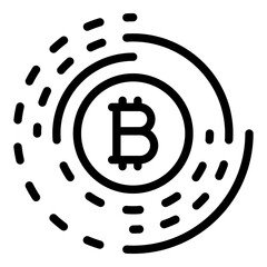 Poster - Bitcoin currency icon. Outline Bitcoin currency vector icon for web design isolated on white background