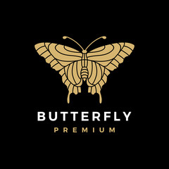 Sticker - butterfly gold logo vector icon illustration