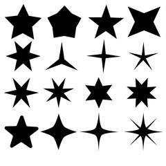 Wall Mural - star icons on white background. sparkles sign. flat style. shining burst symbol.