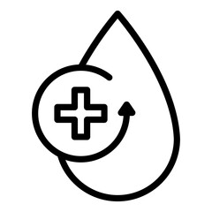Poster - Water drop plus icon. Outline Water drop plus vector icon for web design isolated on white background