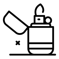 Poster - Camp lighter icon. Outline Camp lighter vector icon for web design isolated on white background