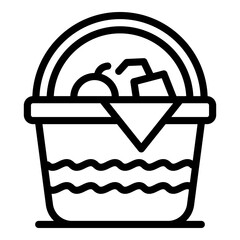 Sticker - Picnic hamper icon. Outline Picnic hamper vector icon for web design isolated on white background