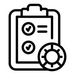 Poster - Test clipboard icon. Outline Test clipboard vector icon for web design isolated on white background