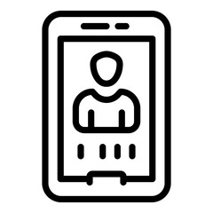 Poster - Phone social network icon. Outline Phone social network vector icon for web design isolated on white background