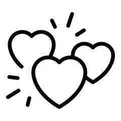 Poster - Like network heart icon. Outline Like network heart vector icon for web design isolated on white background