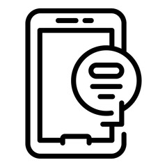 Poster - Phone chat icon. Outline Phone chat vector icon for web design isolated on white background