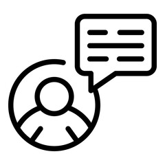 Poster - chat user icon. outline chat user vector icon for web design isolated on white background