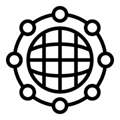 Poster - Global network icon. Outline Global network vector icon for web design isolated on white background